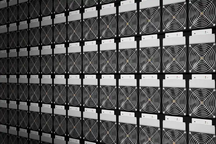An advanced mining rig setup, highlighting the precision and efficiency of German designs in cryptocurrency mining
